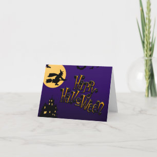 Tarjeta de Personalizado púrpura de Halloween.