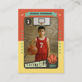 Tarjeta de Personalizado Retro de Baloncesto Tarje