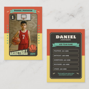 Tarjeta de Personalizado Retro de Baloncesto Tarje