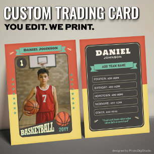 Tarjeta de Personalizado Retro de Baloncesto Tarje