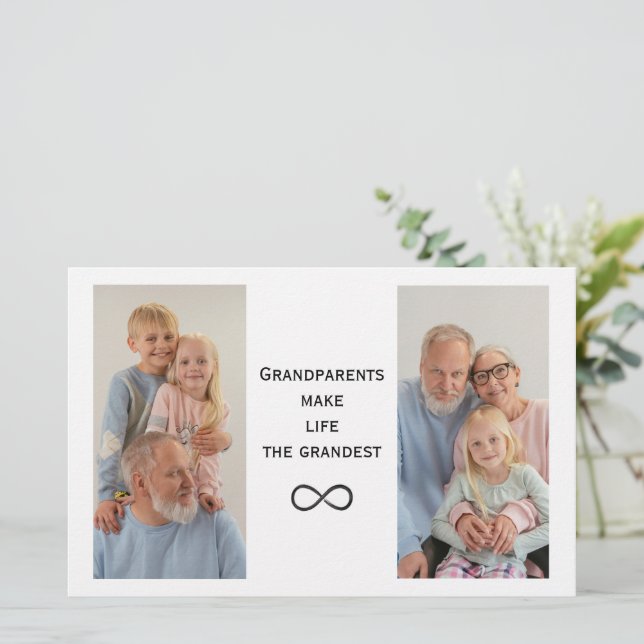Tarjeta de Personalizado y abuelos de texto person (Anverso de pie)