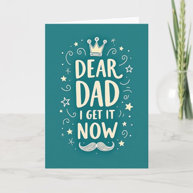Tarjeta de Perspectivas Teal Querido Papá (Anverso)