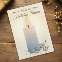 Tarjeta de pésame de Navidad con luz de vela