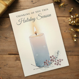 Tarjeta de pésame de Navidad con luz de vela