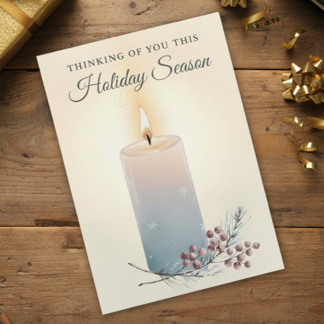 Tarjeta de pésame de Navidad con luz de vela (Christmas Sympathy Condolence Card)
