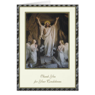 Tarjeta de pésame religiosa católica de resurrecci