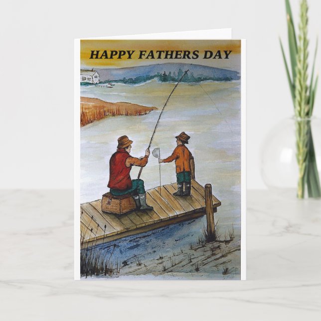 Tarjeta de pesca del Día del Padre (Anverso)