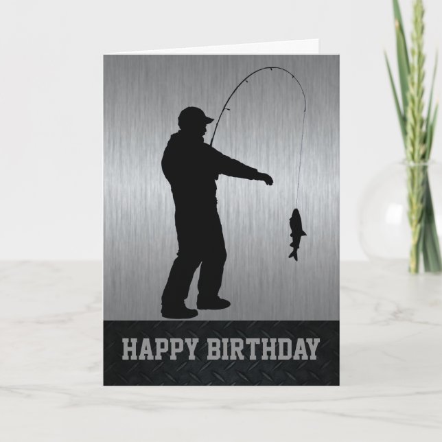 Tarjeta de Pesca Feliz Cumpleaños (Anverso)