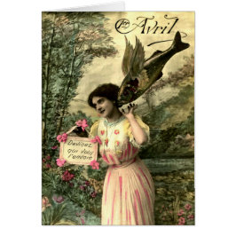 Tarjeta de pescado volador victoriana