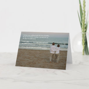 Tarjeta de pescadores de Navidades masculinos