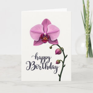 Tarjeta de Pétalo de Orquídea Vibrante