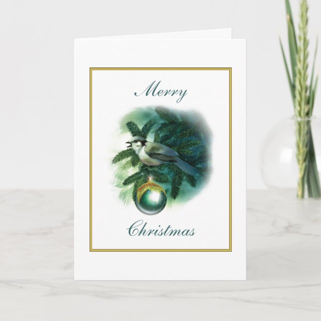 Tarjeta de Petirrojo de Navidad (Anverso)