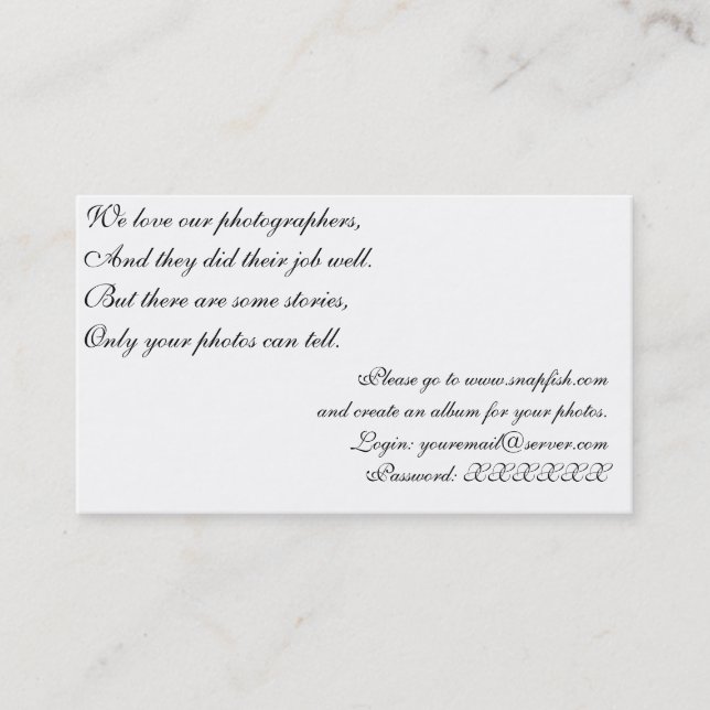 Tarjeta de Photosharing (Anverso)