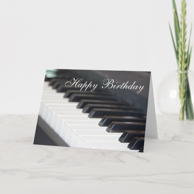 Tarjeta de piano de cumpleaños feliz (Anverso)