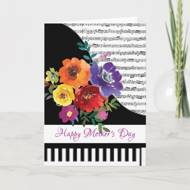 Tarjeta de piano floral (Anverso)