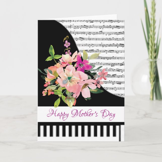Tarjeta de piano floral (Anverso)