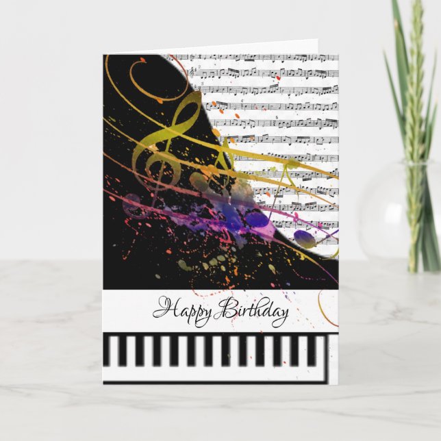 Tarjeta de piano personalizable (Anverso)