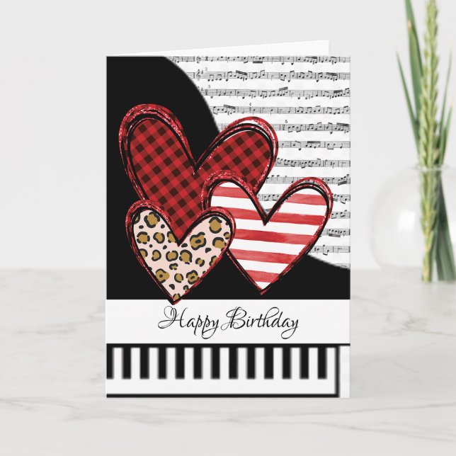Tarjeta de piano personalizable (Anverso)