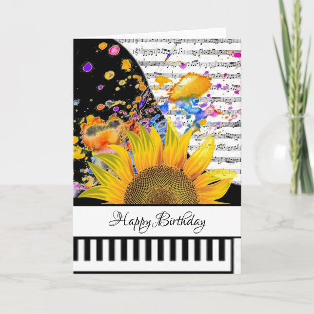 Tarjeta de piano personalizable (Anverso)