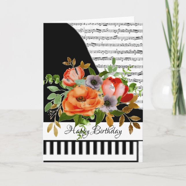 Tarjeta de piano personalizable (Anverso)