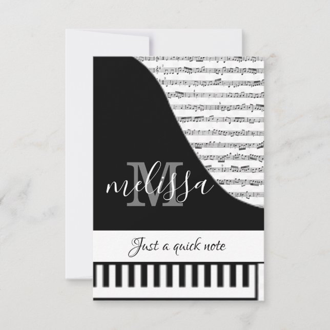 Tarjeta de piano personalizable (Anverso)