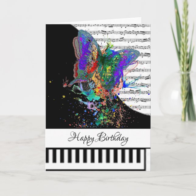 Tarjeta de piano personalizable (Anverso)