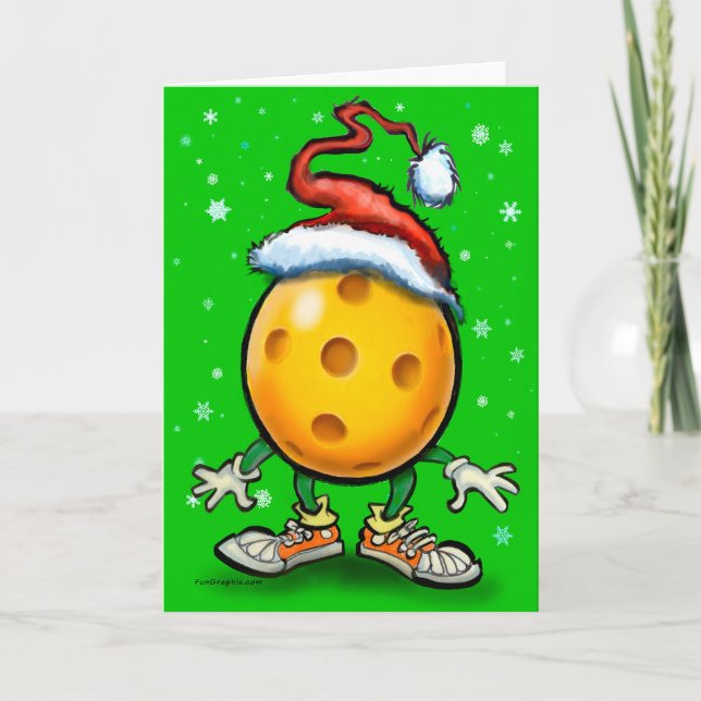Tarjeta de Pickleball de Navidad (Anverso)