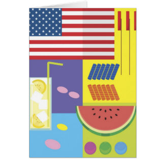 Tarjeta de picnic de verano patriótica - personali