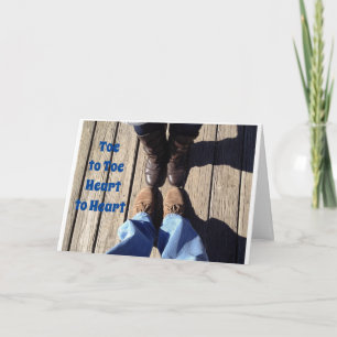 TARJETA DE PIE EN PIE Y CORAZÓN A CORAZÓN CON **TIGO** SIE