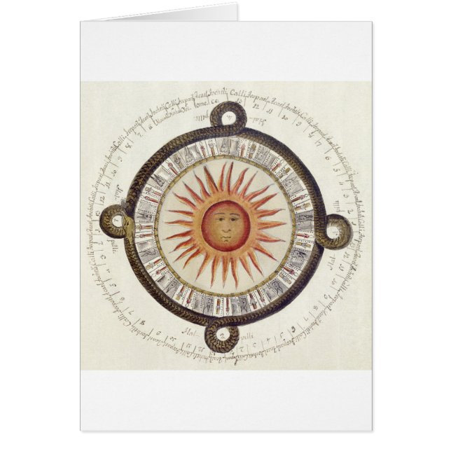 Tarjeta de piedra azteca Sun (Frente)