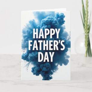 Tarjeta de pigmento del Día del Padre azul