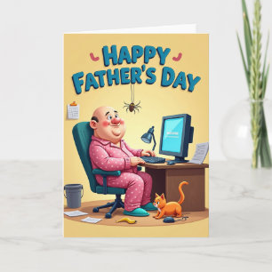 Tarjeta de pijama del Día del Padre dulce