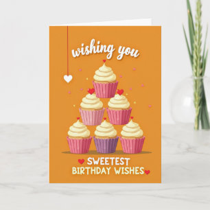 Tarjeta de pila de pastelitos de cumpleaños