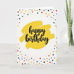 Tarjeta de pincel amarillo alegre