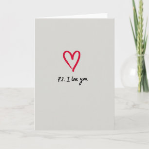 Tarjeta de pincelada Ps I Love You
