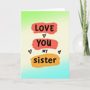 Tarjeta de pincelada Querida Hermana