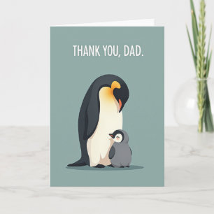 Tarjeta de Pingüino del Día del Padre Floral