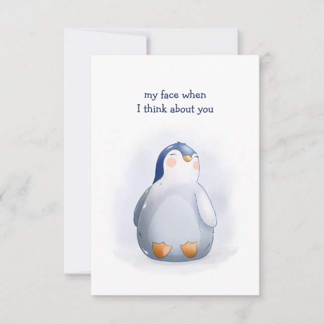 Tarjeta de pingüino para bebé dulce y dulce el día (Anverso)