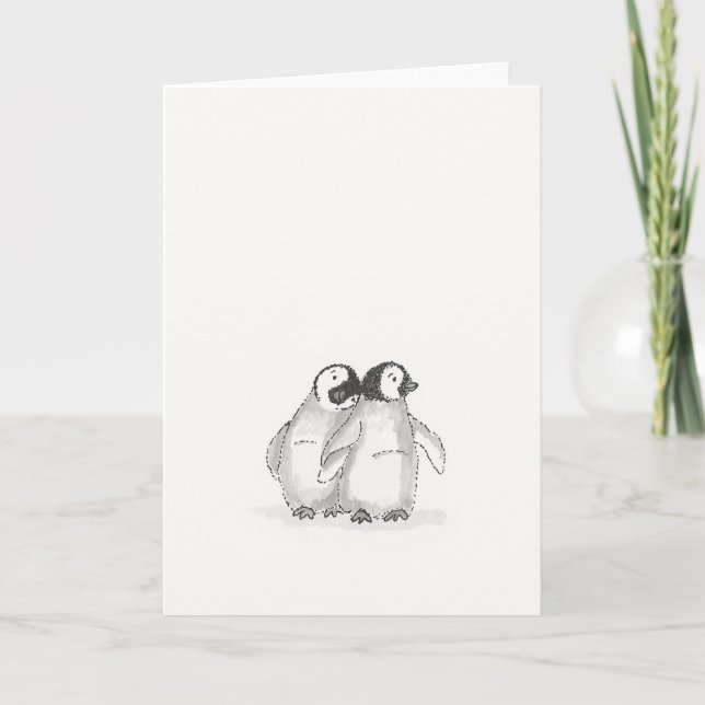 Tarjeta de pingüinos para bebés (Anverso)