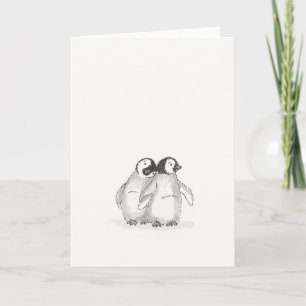 Tarjeta de pingüinos para bebés