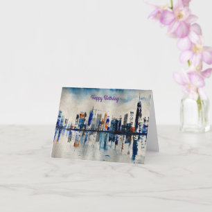 Tarjeta de pintura abstracta de London City Skylin