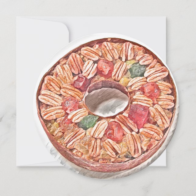 tarjeta de pintura acuarela de torta de frutas de  (Anverso)
