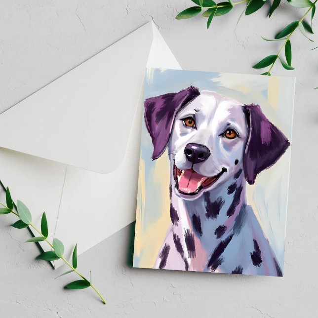 Tarjeta de pintura de acuarela de perro dálmata (Subido por el creador)