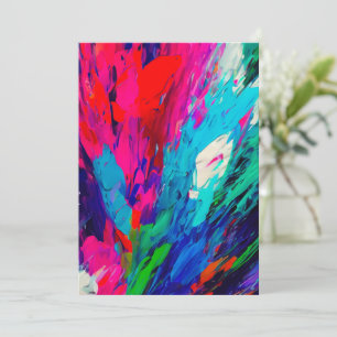 Tarjeta de pintura de dedos rosadaInvitación