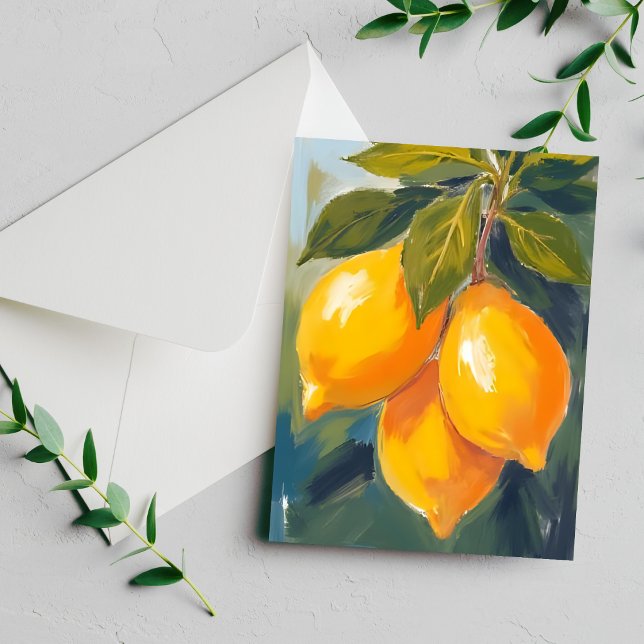 Tarjeta de pintura de frutas de acuarela de limone (Subido por el creador)