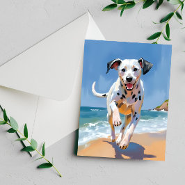 Tarjeta de pintura de mascota de acuarela de perro