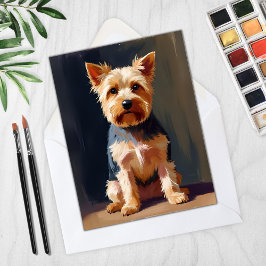 Tarjeta de pintura de mascota de perro Terrier de 