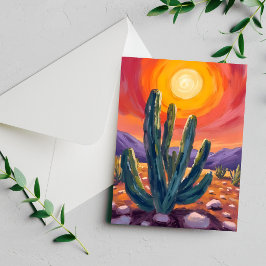 Tarjeta de pintura de paisaje de la naturaleza pue