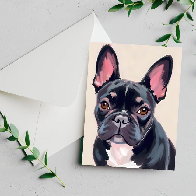 Tarjeta de pintura de perro Bulldog Francés (Subido por el creador)
