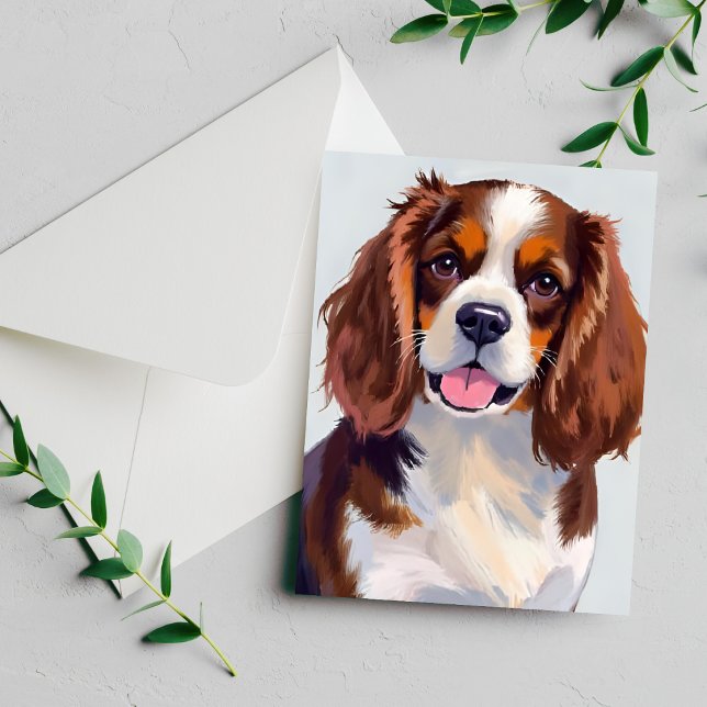 Tarjeta de pintura de perro Cocker Spaniel (Subido por el creador)